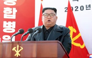 North Korean leader Kim Jong-un at ground-breaking ceremony of for the construction of the Pyongynag Hospital