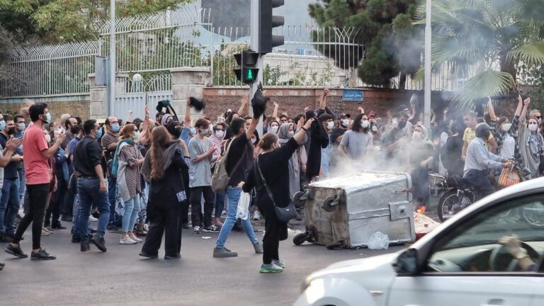 Protestors Take To Streets Of Tehran After Death Of Woman In Police Custody