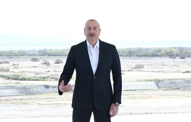 Prezident İlham Əliyevin Şirvan suvarma kanalının təməlqoyma mərasimində ÇIXIŞI