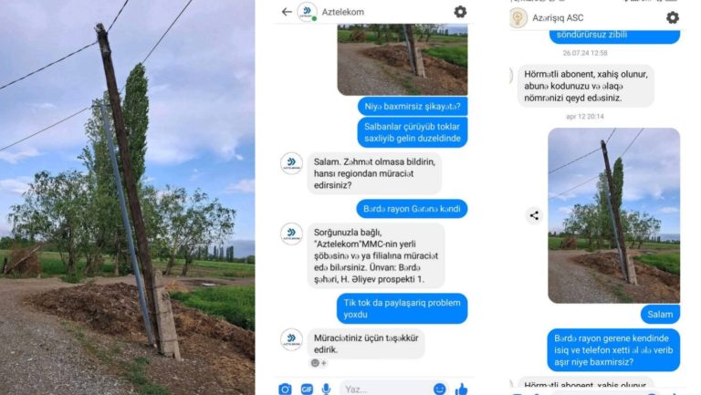 İşıq və telefon dirəyi